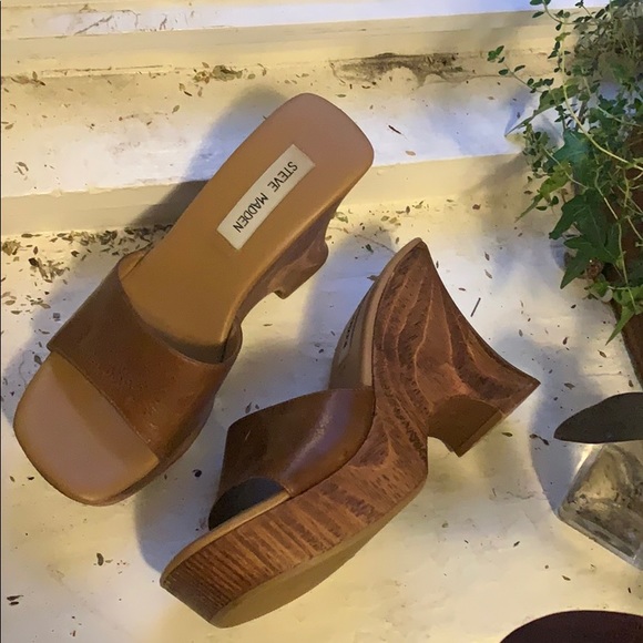 Wooden Steve Madden retro mules - Picture 2 of 4